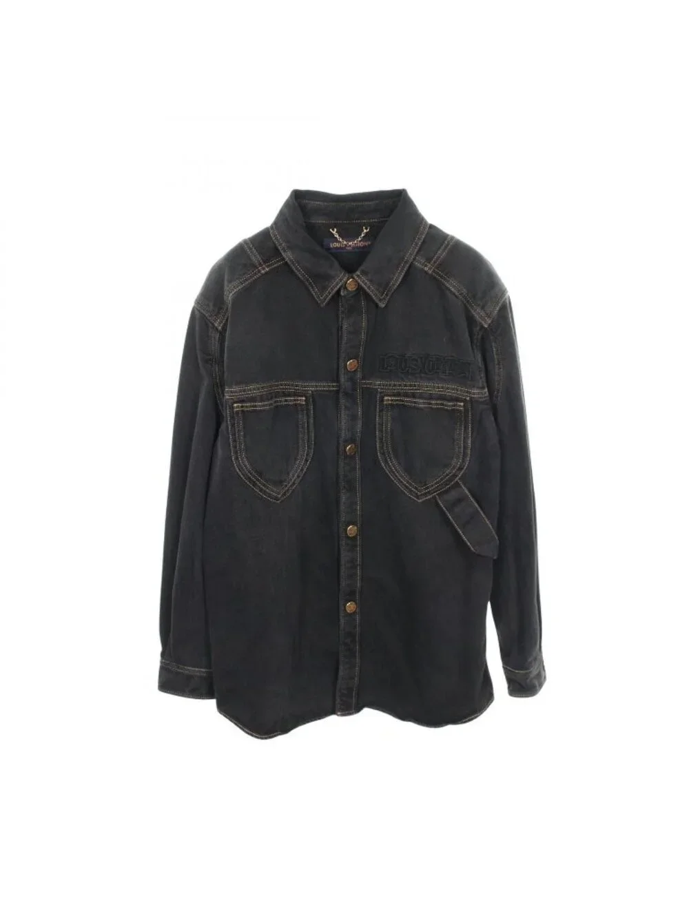 Louis Vuitton Denim Jacket Logo Embroidery Uq4 Cotton